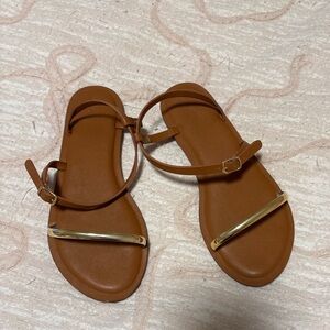 Tan & Gold strappy Sandals